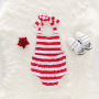 New Arrival American Style Fourth of July Striped Printing Kids Strappy Rompers for Girls