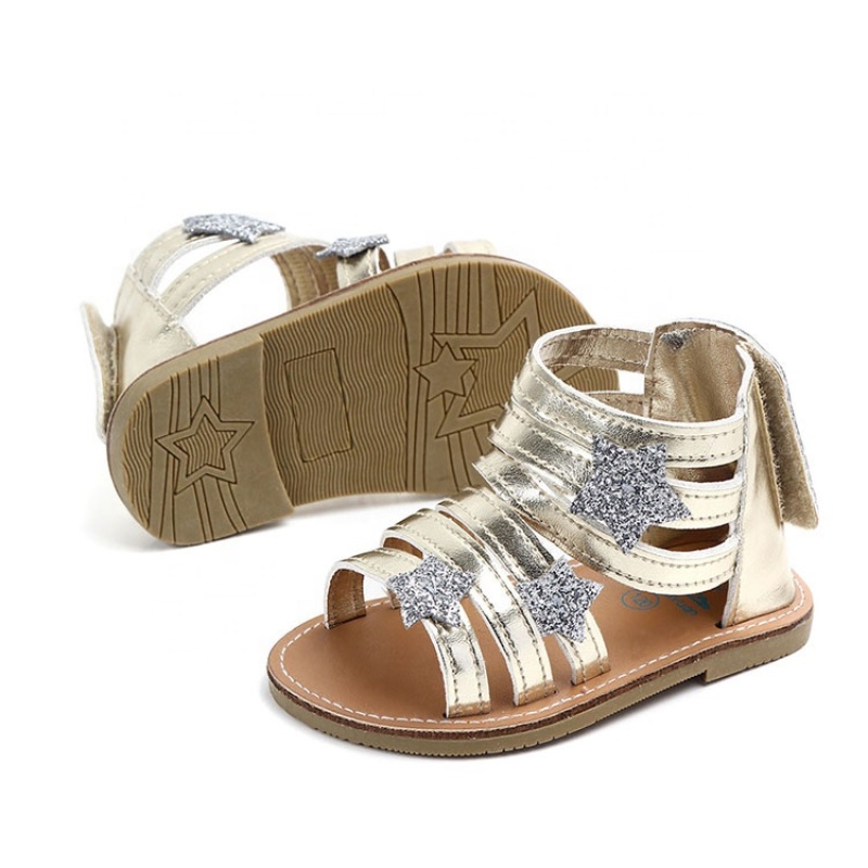 Wholesale bling sequins  infant girl shoes ankle-wrap sandals