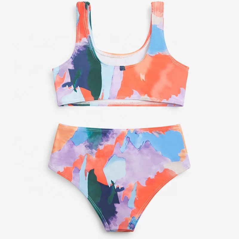 Summer fashionable color changing high waist swimsuit sport style bikini