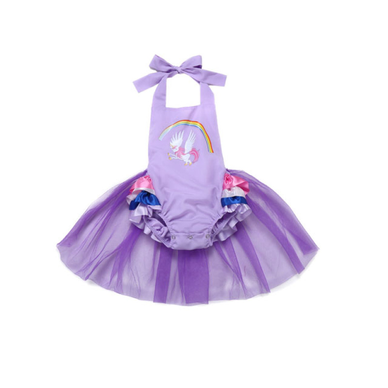 2018 Hot sale unicorn rainbow romper organic cotton import custom baby girl clothes china baby romper