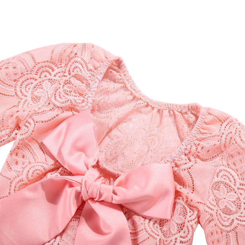 2019 Hot Sale  Import Custom Baby Girl Lace Clothes Big Bow Romper For Girl