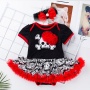 2021 fancy short puff sleeve newborn baby clothes tutu skirt halloween costume