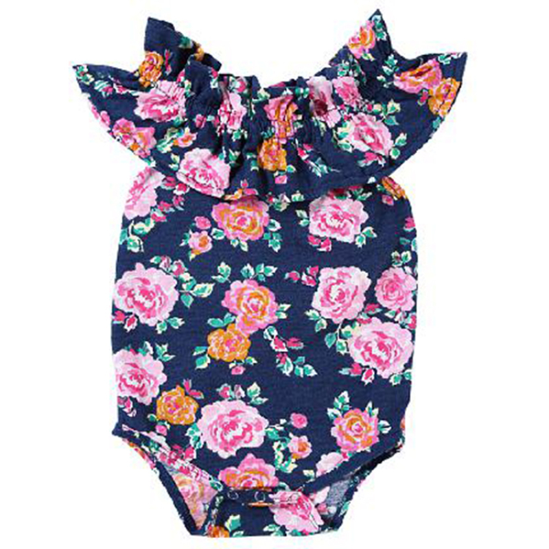 Latest Design Lovely Ruffle Flower Baby Girl Clothes Fashion New Style Kids Clothes
