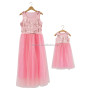 2018 summer sleeveless sequin mom and me dress elegant mother and daughter skirt
