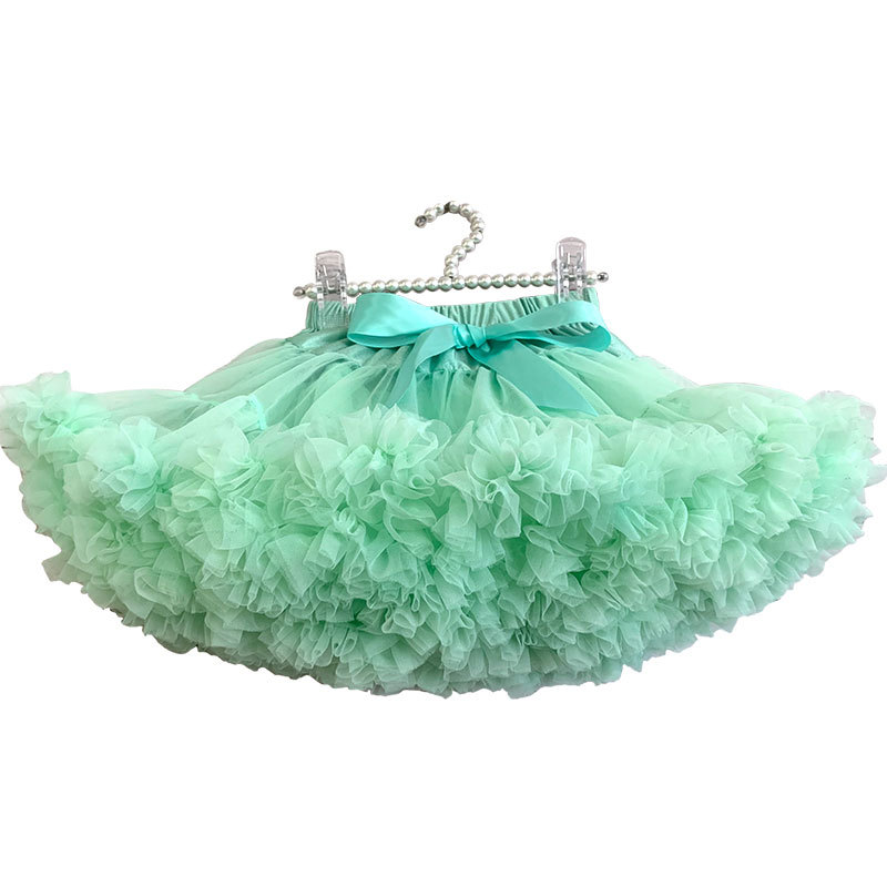 KAPU Boutique Pettiskirt Pink Fluffy Ballet Kids Baby Girls Tutu Tulle Mini Skirt With Bow