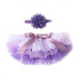 Wholesale purple gauze gradient layered two piece baby girls cotton short