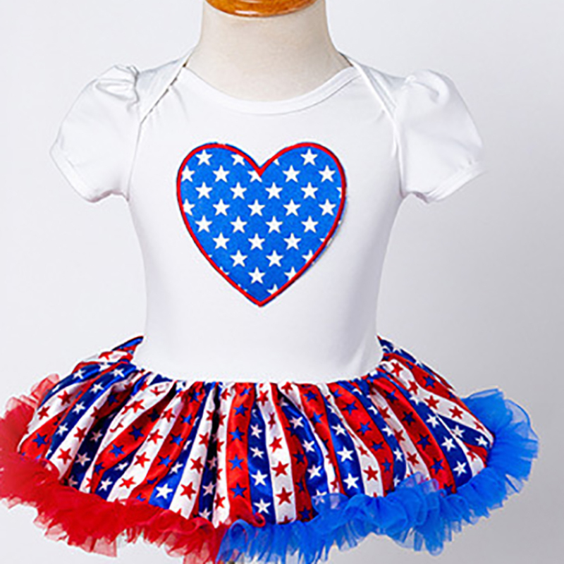 New fashion USA flag stars 4th of July toddler clothes baby girl romper outfit