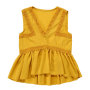 Latest yellow rayon sleeveless girls party wear top casual top for girls