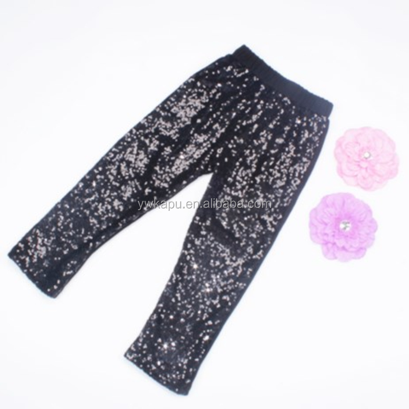 New Design Children Girl Pants White Sequin Leggings For Kids