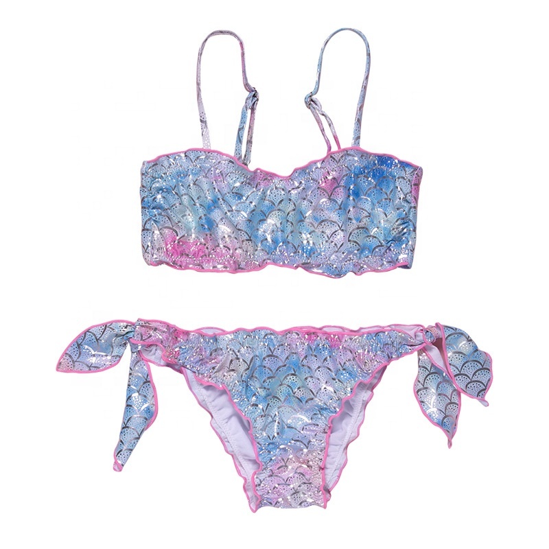 New colorful designer inspired high waist two piece bikini cartoon swimwear