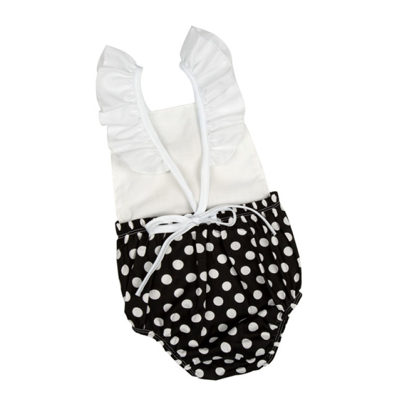 2016 New design  baby girls romper with mickey print polka dots for 0-3 years