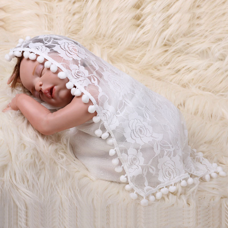 Wholesale Newborn baby lace wraps cloth  knit photography posing props