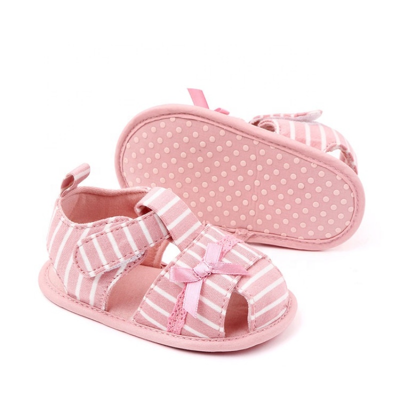 2021 new design summer baby breathable shoes cotton bow sandals