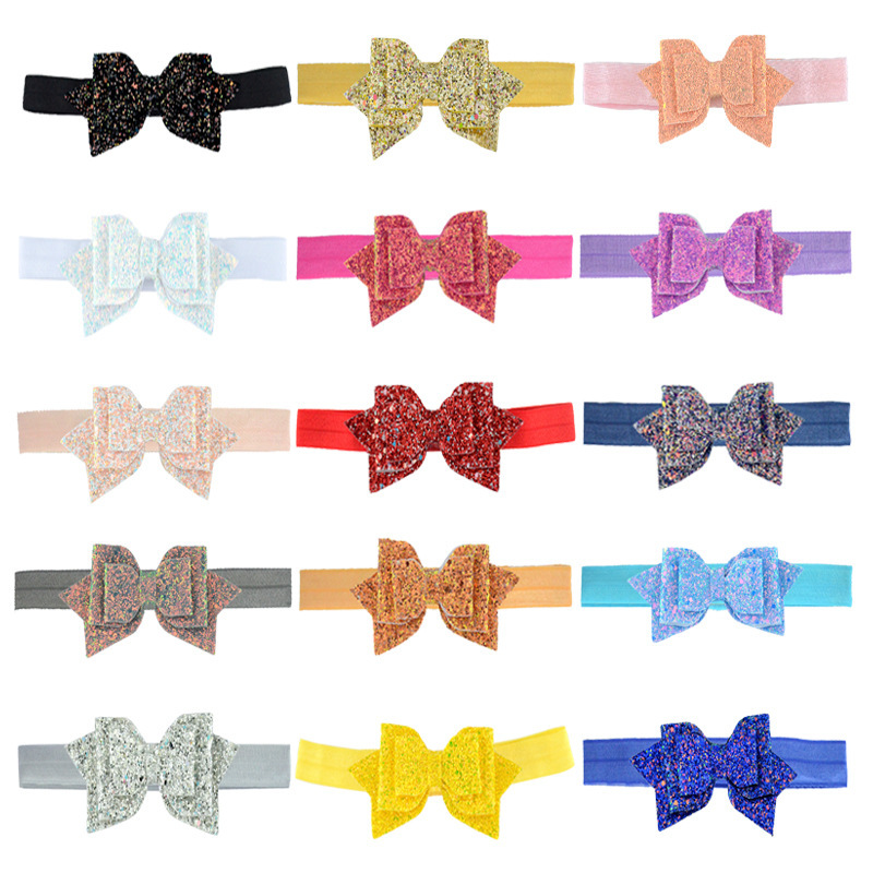 New Baby Sequin Bow Headband With Various Colors