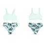Hote sale two piece white highwaist swimwear fashion print bikini