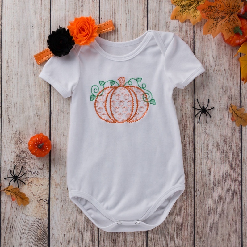 2021 white cute breathable halloween embroidered plain baby rompers
