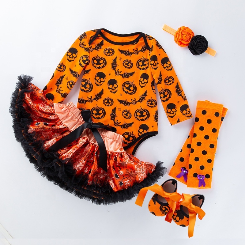 Halloween luxury 2021 girls tutus baby kid 1 year boutique sets