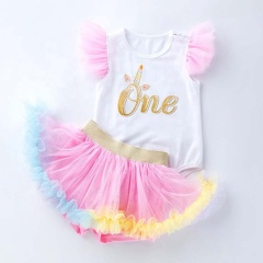Wholesale Baby Onesies With Tutu Skirts For Girl Birthday Party 