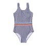 New solid grey swimsuit kids trendy beach wears dress one piece bikini