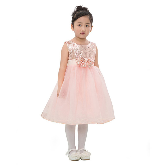 Wholesales Boutique Sequin Girl Flower Dress For Pageant Party