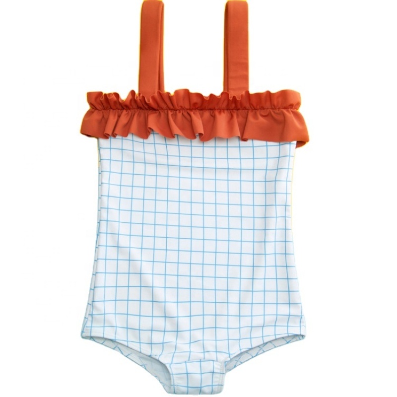 2021 bikini fashion cute one piece swimsuit plaid string bikinis