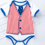 Factory customerized 4th of July cotton baby boys romper