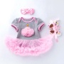 Fashion Children Tutu Dress With Headband And Baby Shoes For Birthday Smash Cake 