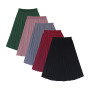 New trend elasticized waist lightweight pure color long spring kids pleated skirt