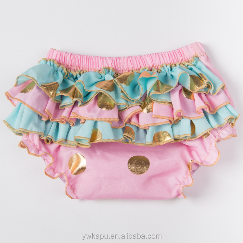 New baby ruffles satin panties newborn ruffle diaper cover bloomers for kids