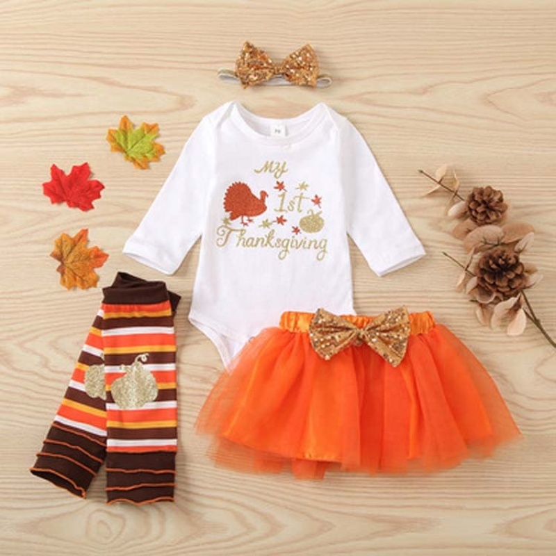 2021 thanksgiving day trendy baby clothes girl romper suit