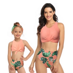 Wholesale high quality designer fashion simple bikini set  women child swimwear girl