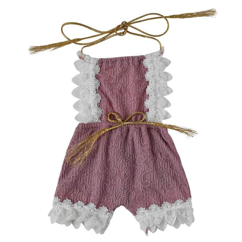 Summer newborn plain ruffle baby girl jumpsuit clothes baby ruffle jumpsuit