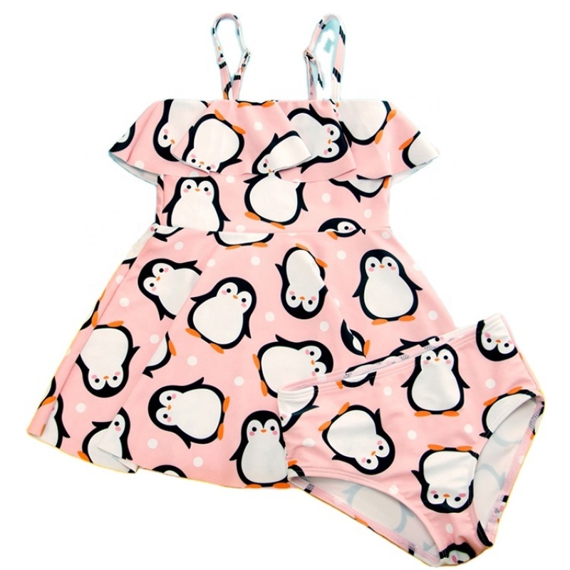 Bikini 2021 manufacturers designer custom breathable kids beachwear swimsuit dress
