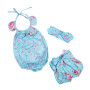Baby Infant Girls Floral Halter Romper With Short Pants And Headband Outfit Set