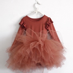MEDOLOVE Wholesale Tulle Fluffy Long Sleeve Winter Baby Girl Party Tutu Skirts