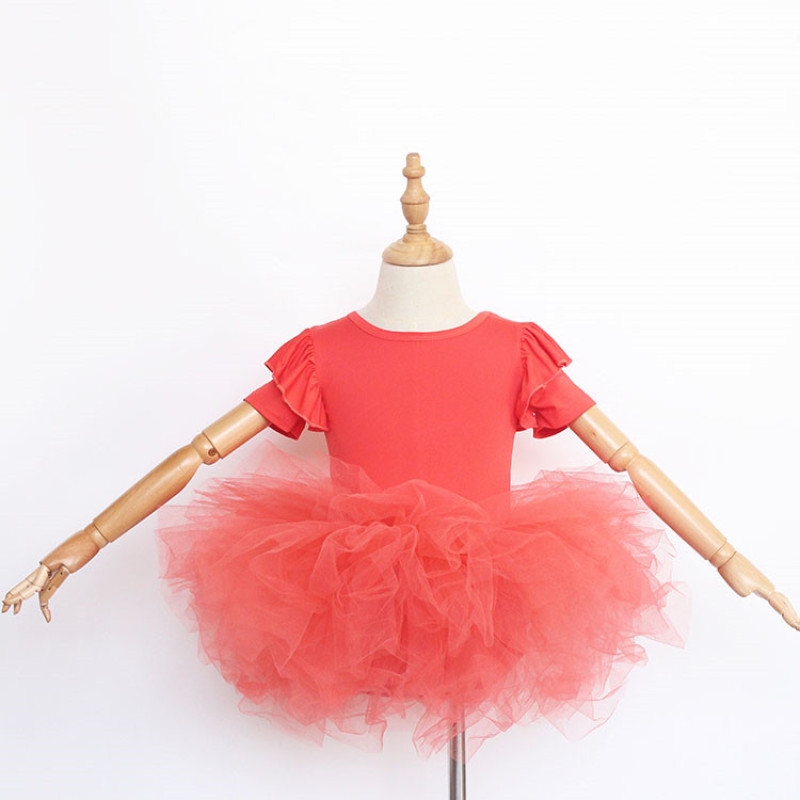 Wholesale Girls Casual Short Sleeves Ballet Tulle Tutu Dancing Skirts