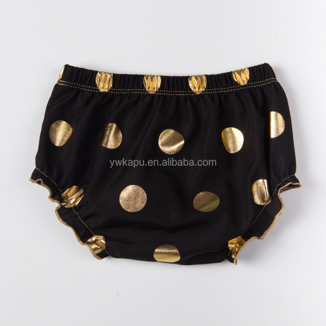 Girl Clothes Soft Baby Bloomer Underwear Wholesale Bloomer Fashion Gold Polka Dot 2018 Newborn Rompers Baby Seaside Bella Romper