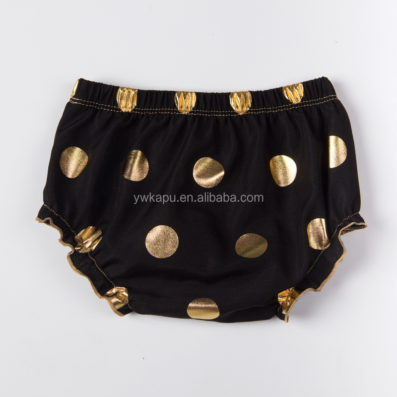 Girl Clothes Soft Baby Bloomer Underwear Wholesale Bloomer Fashion Gold Polka Dot 2018 Newborn Rompers Baby Seaside Bella Romper