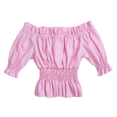 2019 Wholesale  Fashion Solid Color  Baby Girl Summer clothes Bella Smocking children Top
