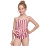 USA red green high quality striped string bikini custom kids swimwear