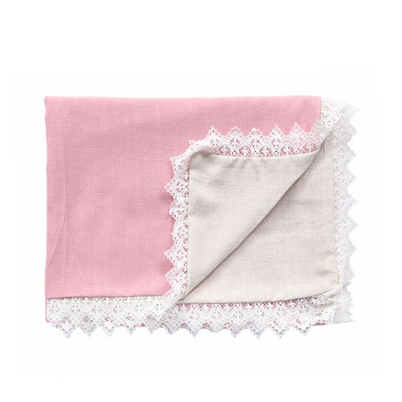 New wholesale breathable lace cotttn linen soft baby cover swaddle blanket
