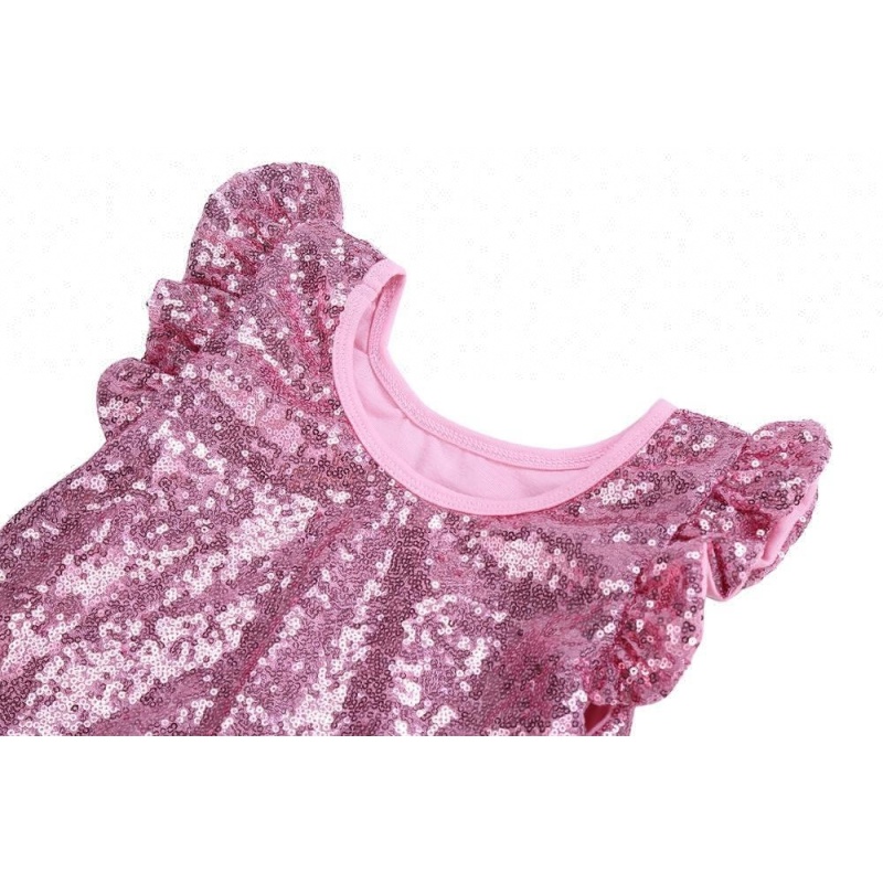 Multiple solid color sequin baby girl romper wholesale infant toddler boutique clothing flutter sleeve summer romper