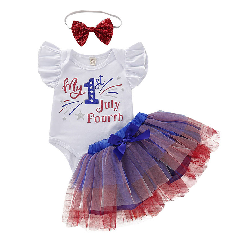 Wholesale New Design Toddler Girls Short Sleeve Romper And Colorful Tulle Dresses With Sequin Bow