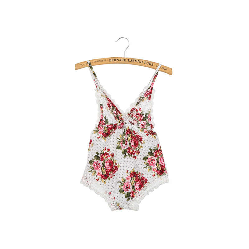 New products 2018 baby clothes vintage lace romper with high quality print