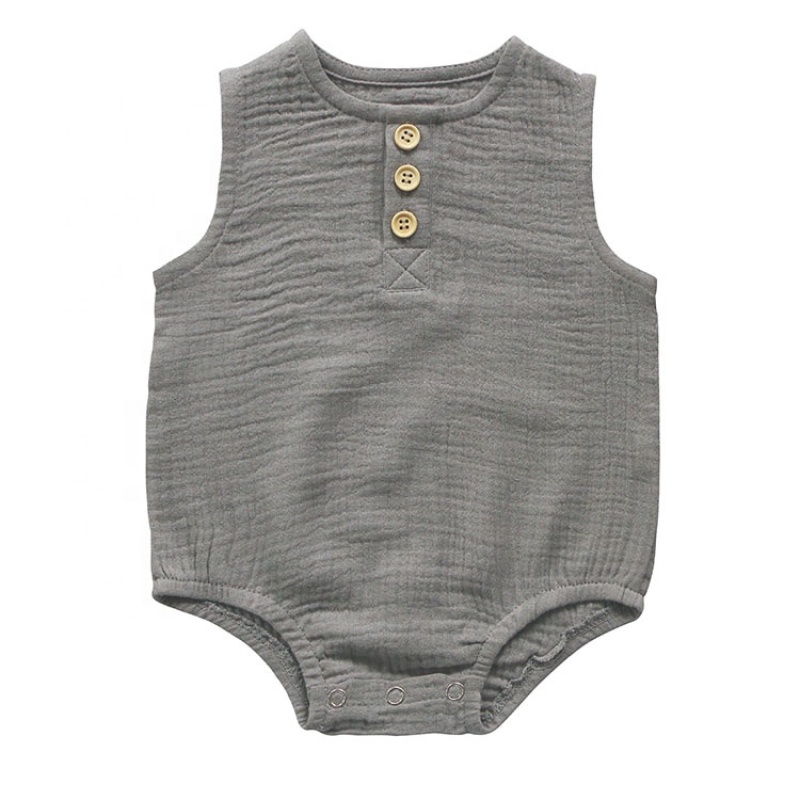 New arrival baby double layers gauzed sheer baby clothes romper