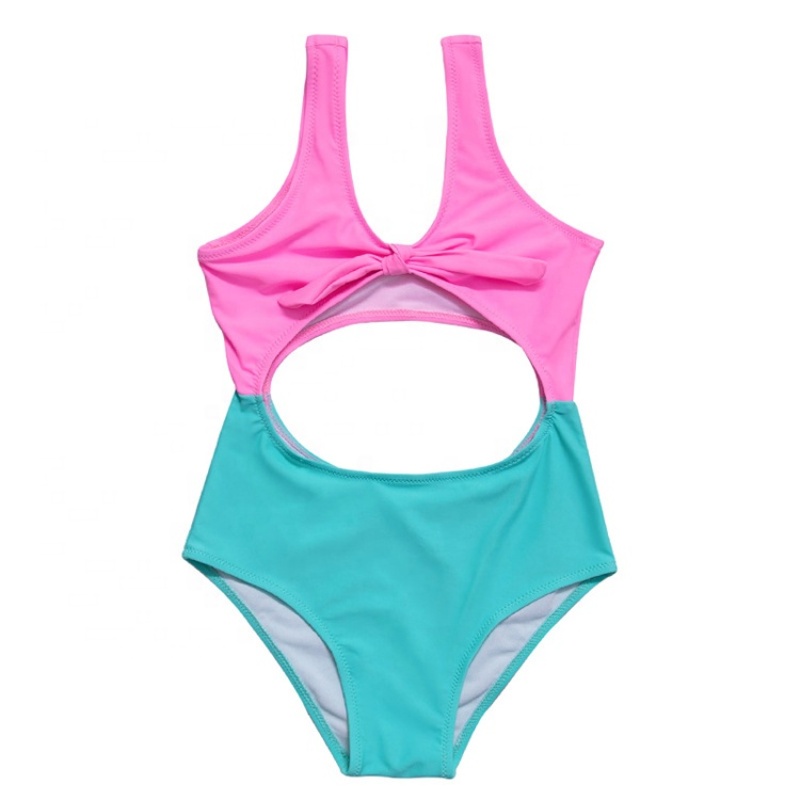 New solid grey swimsuit kids trendy beach wears dress one piece bikini