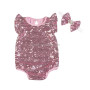 Plain Sequin Romper with Matching Crown Headband Baby Onesie from Yiwu