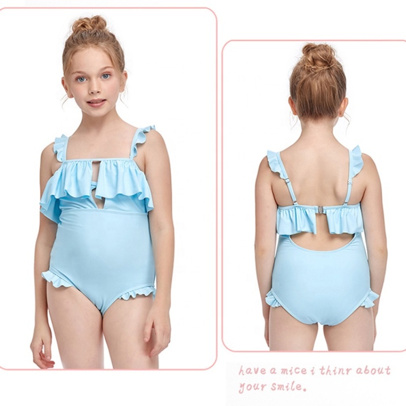 2021 fashion yellow blue ruffle swimsuit one piece sexy girl bikini