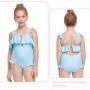 2021 fashion yellow blue ruffle swimsuit one piece sexy girl bikini