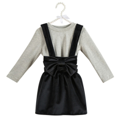 New Style Little Girls Shirt And Velvet Skirt Suit Casual Clothing Set